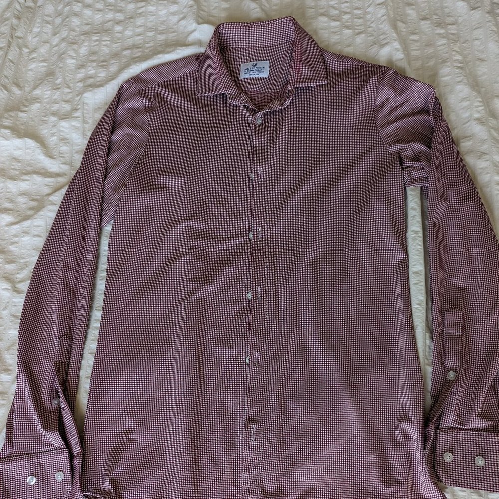Mizzen+Main Buttondown Long Sleeve Shirt Plaid Red